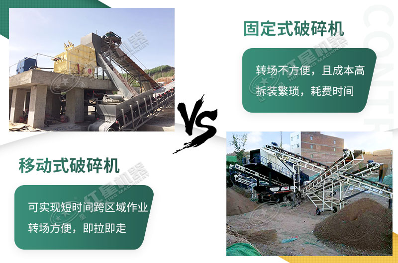 流動粉碎石機(jī)，可以隨時(shí)轉(zhuǎn)場停車生產(chǎn)的破碎生產(chǎn)線