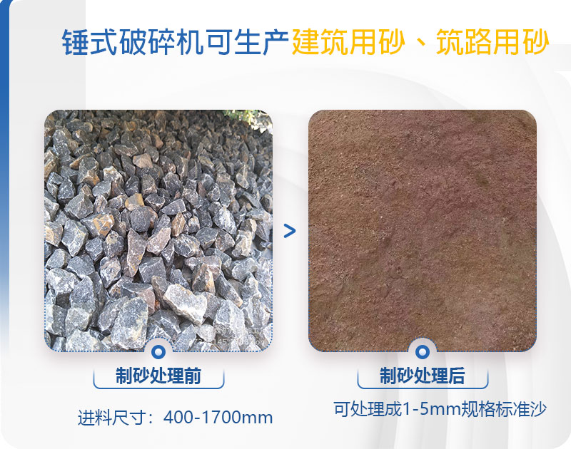 pcz1615重錘破可以制砂嗎，附現(xiàn)場視頻